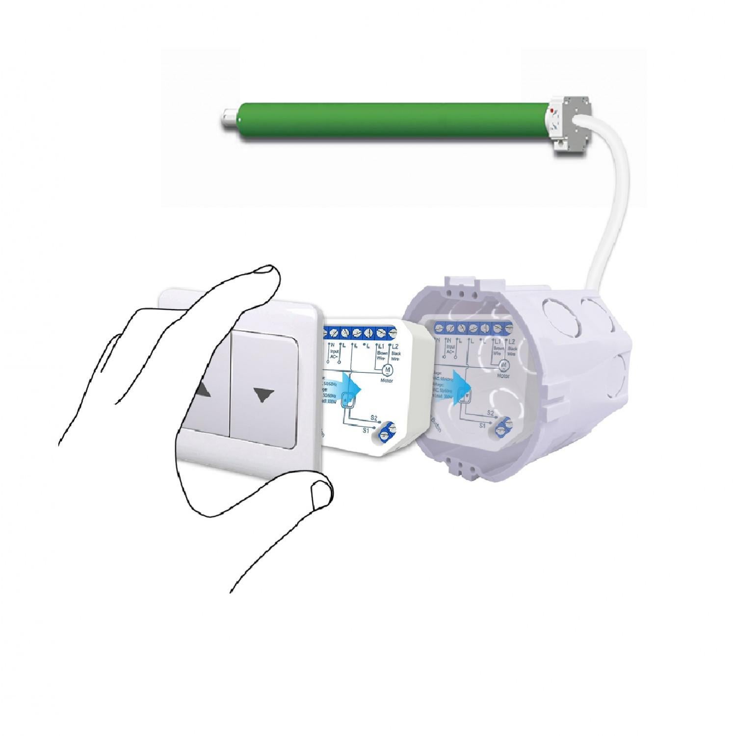 Interrupteur WiFi Volets Roulants Automatiques Blanc - 2