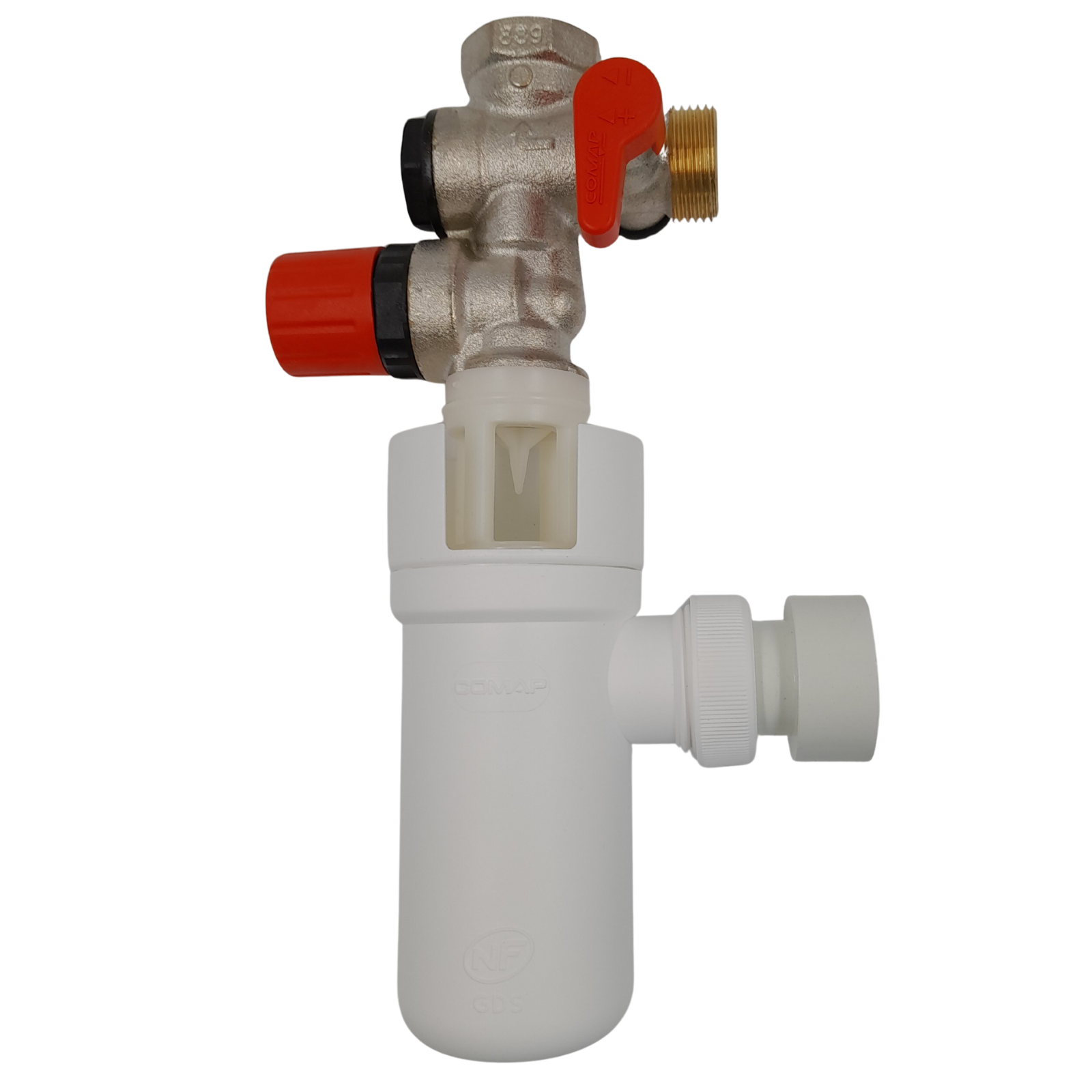 COMAP Groupe de sécurité 889 droit avec siphon d'évacuation pour chauffe-eau, cumulus - 20x27 ou 3/4