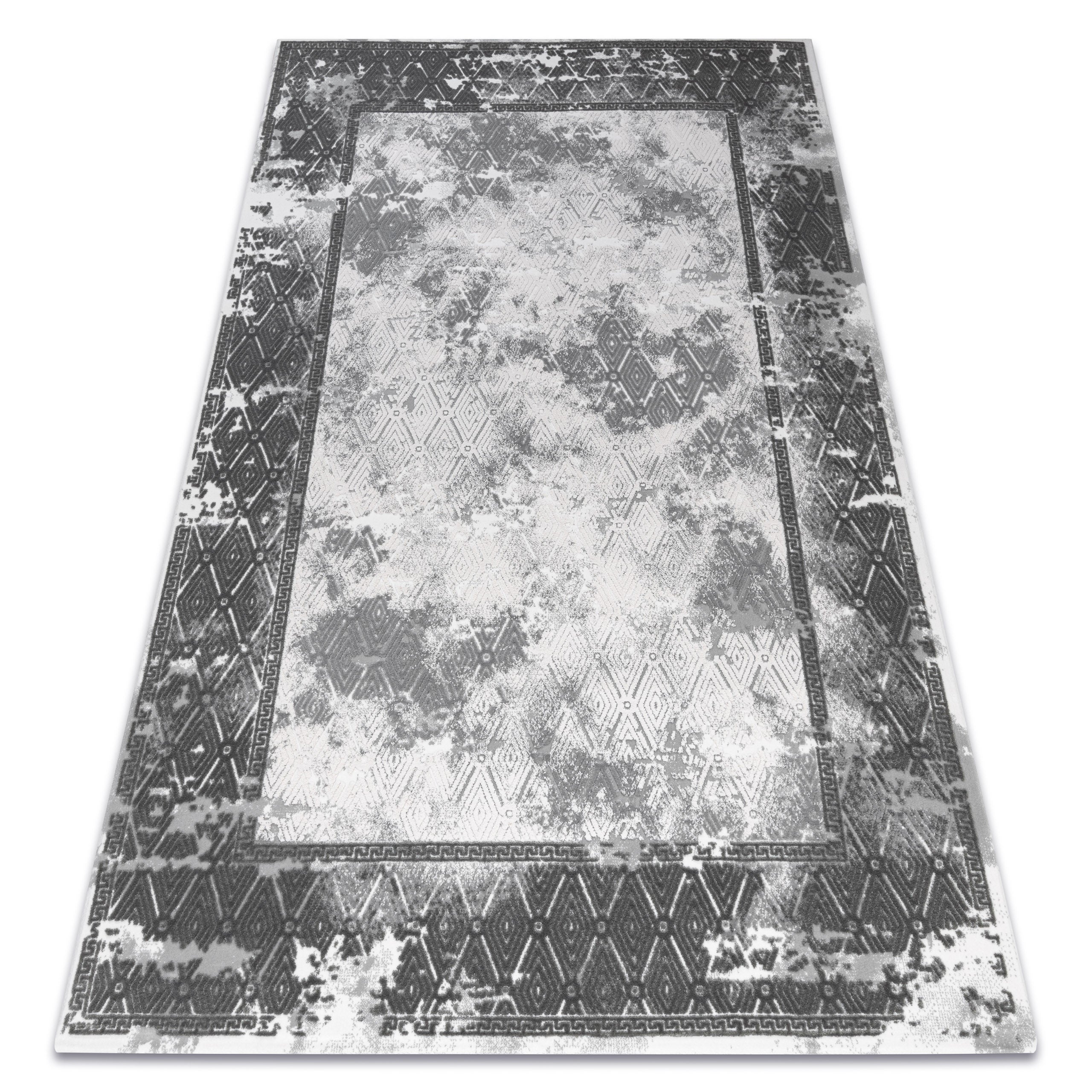 Dywan AKRYL VALS 0W1738 C53 87 Ramka beton, przecierany ciemny szary / jasny szary 160x230 cm
