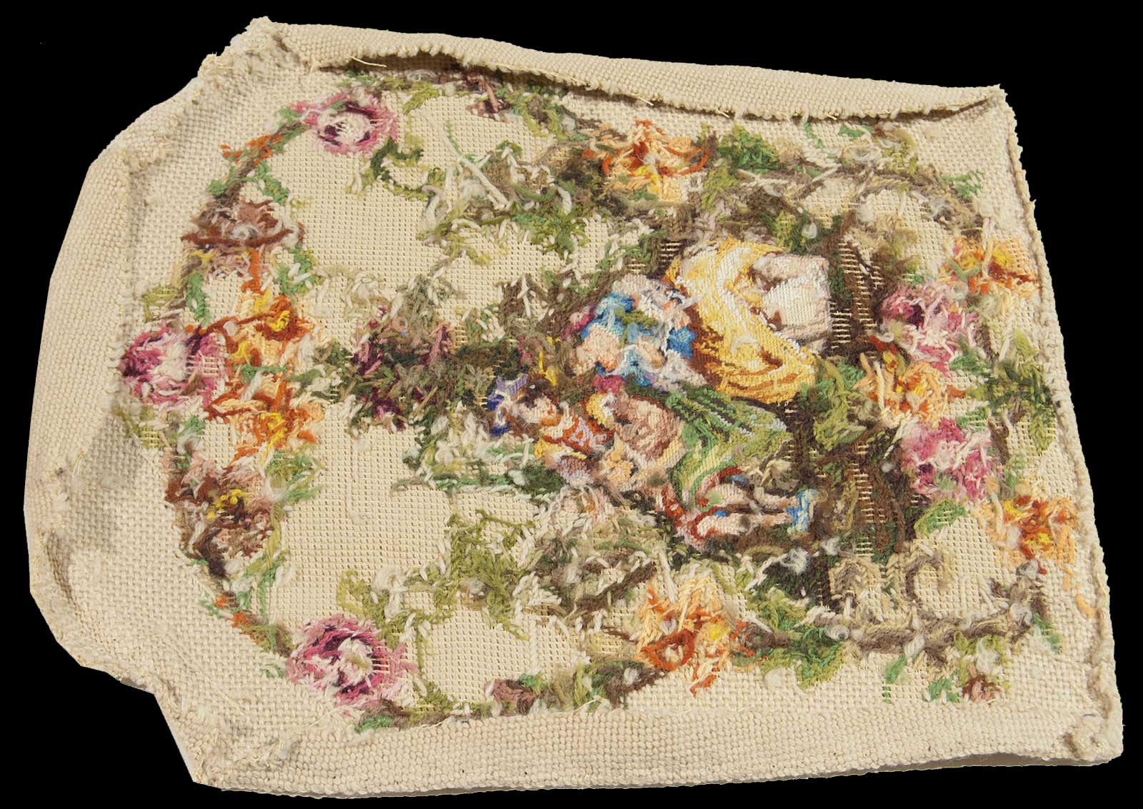 Klasyczny francuski haft kwiatowy z motywem kwiatowym - 40x33 cm - Farah 1970