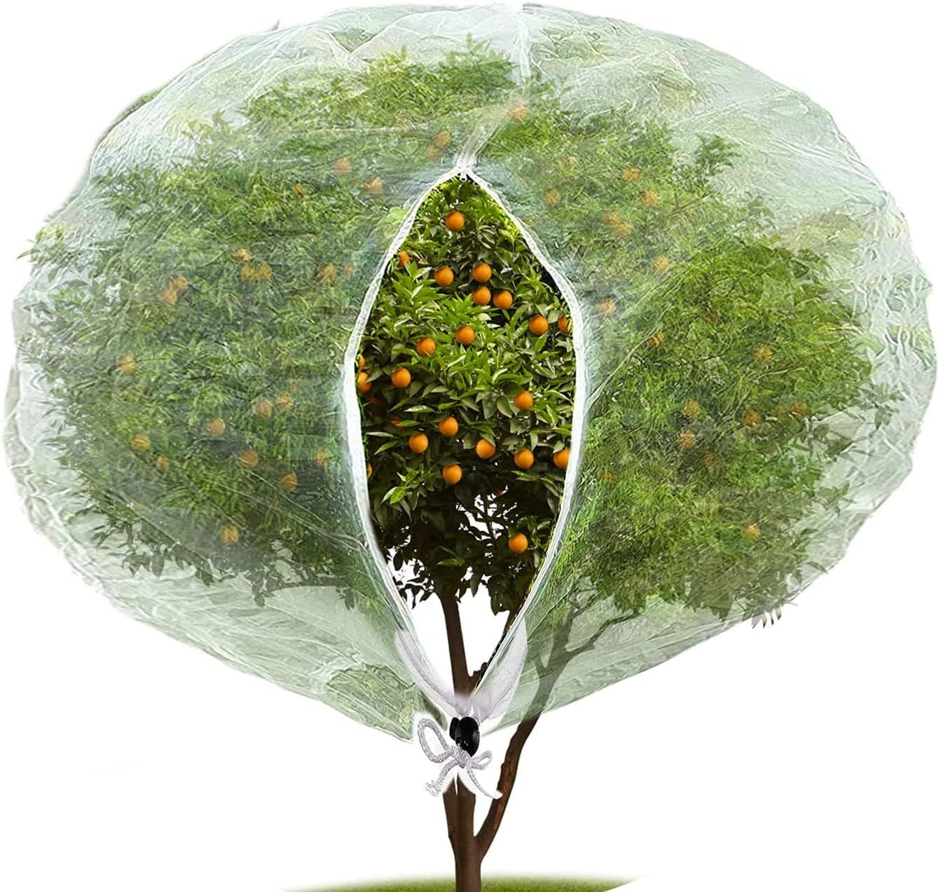 Siatka ogrodowa przeciw owadom o wymiarach 240 x 240 cm z zamkiem błyskawicznym, idealna do ochrony roślin, owoców i kwiatów przed owadami i ptakami.