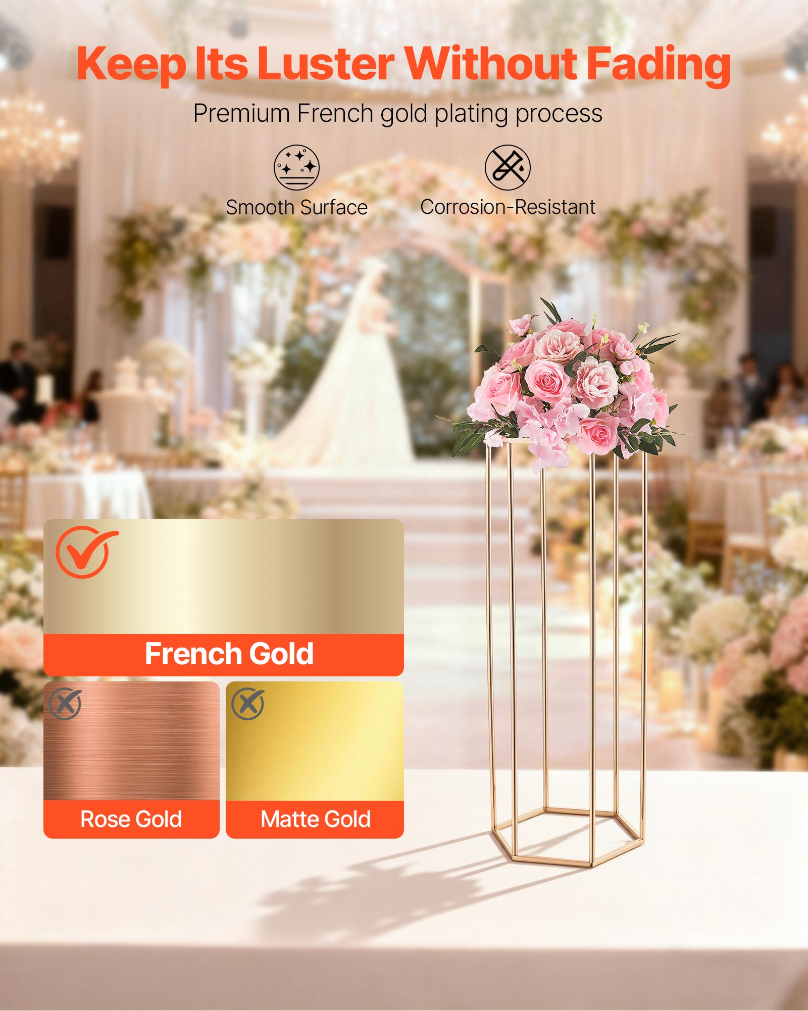 Support Fleur Mariage VEVOR Lot de 10 Support, 80 cm Panneau Transparent Acrylique, Présentoir Floral pour Fêtes, Anniversaires, Déco Intérieure - 4