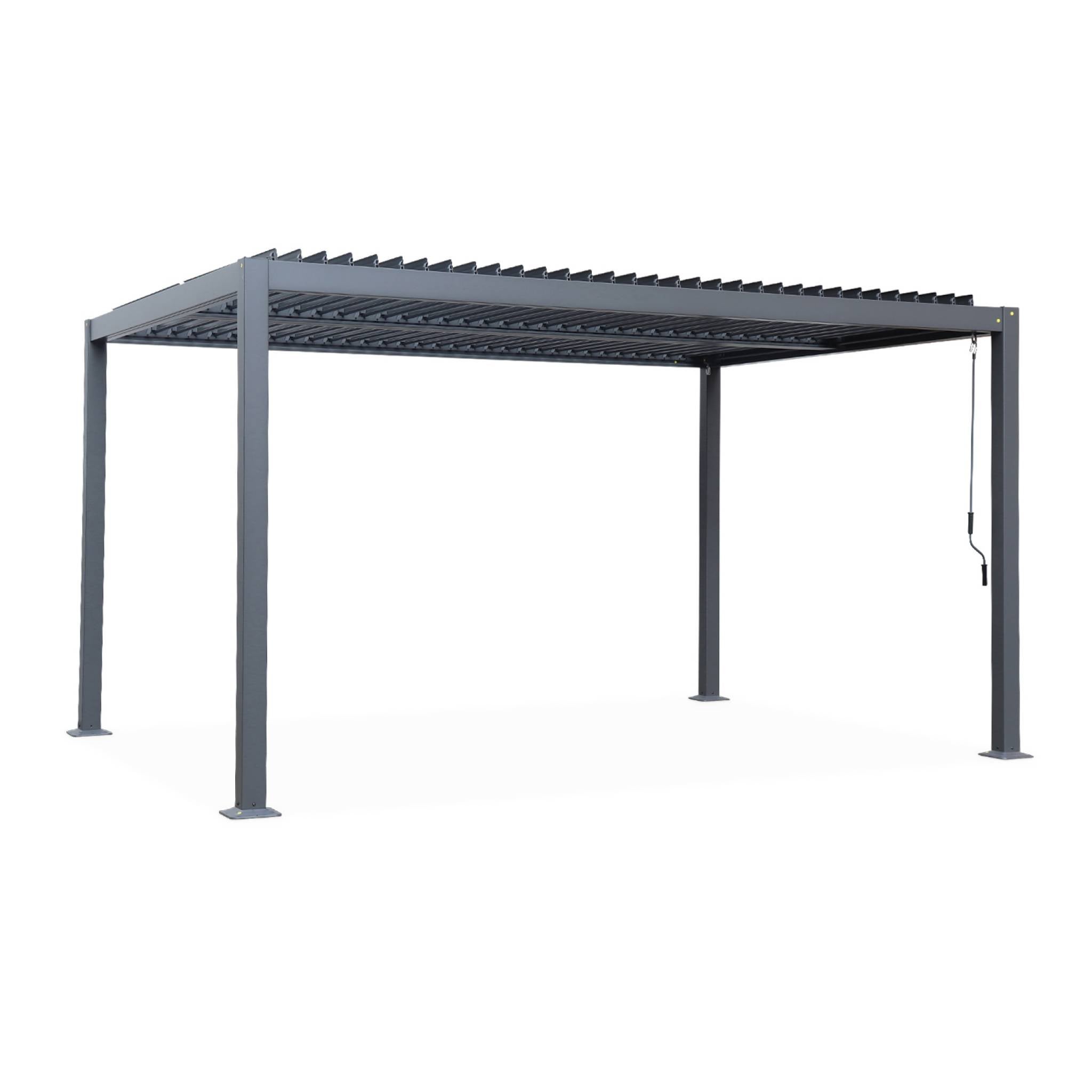 Pergola bioclimatique anthracite. aluminium et acier. 3x4m. lames orientables PALACE 4X3M - 2