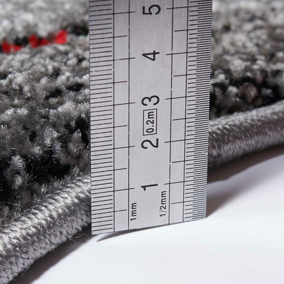 tapis salon 120x170 tissé rouge et gris rectangle motif géométrique LYN8 MADILA - 7