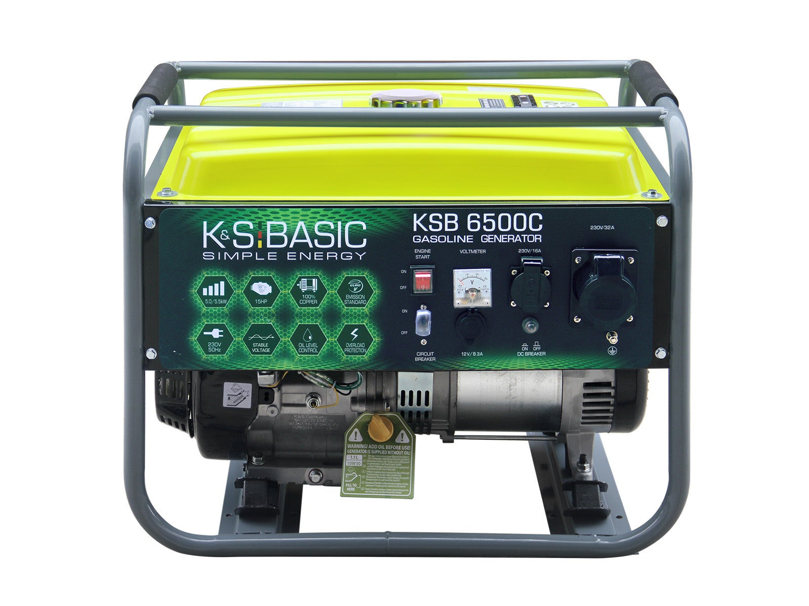Generator benzynowy „K&amp;S BASIC” KSB 6500C Moc maksymalna, kW 5.5