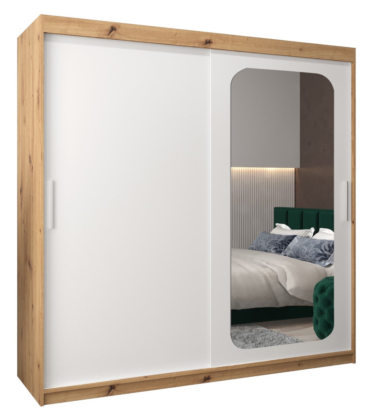 Szafa przesuwna garderoba PROMO T2 200 x 62 x 200 cm Artisan + Biały - Abiks Meble