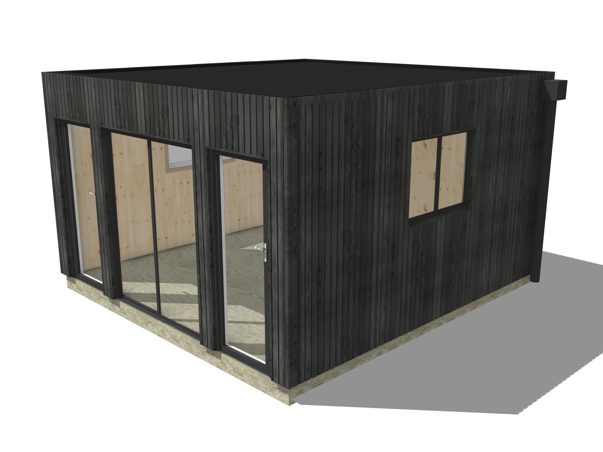 Bureau de jardin ossature bois en bois 4,4 x 4,6 x 2,7 m - 2