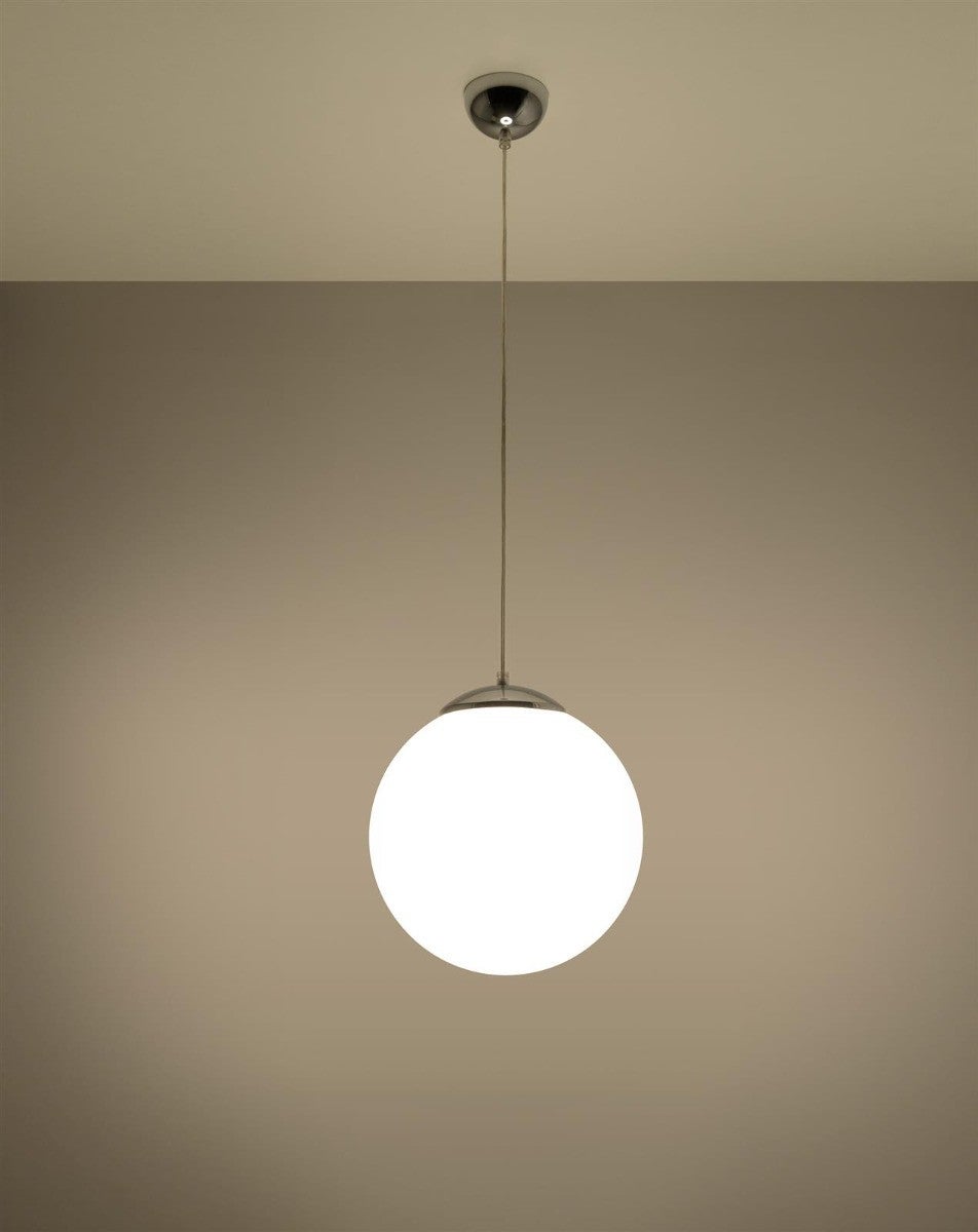 Suspension Acier Blanc/Chromé E27 1 Ugo 30 - 3