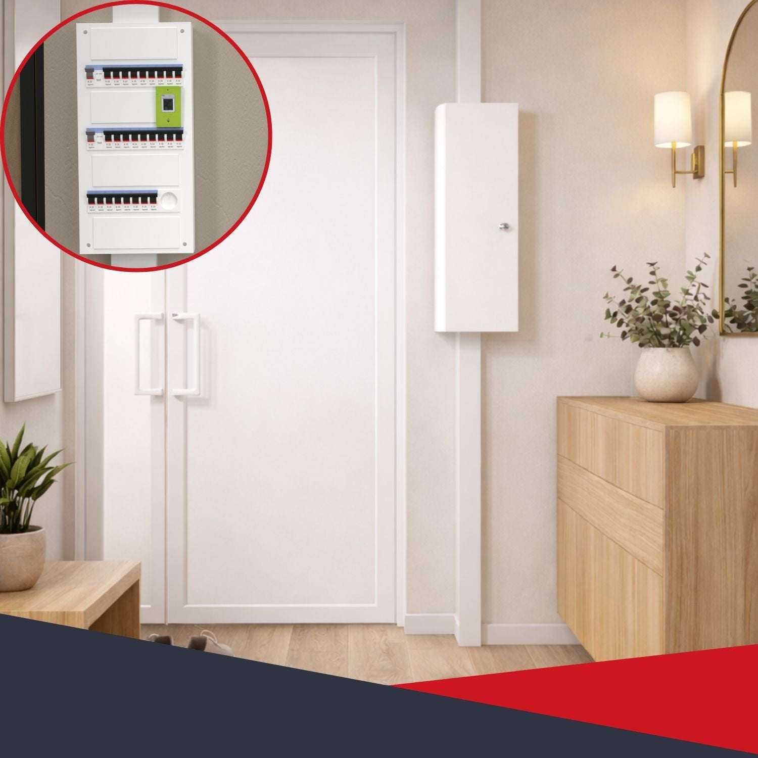 Coffret d'habillage ATOLE 13 modules en acier blanc avec serrure à clef - H 79 x L 34 x P 14 cm - Réf. RCH300GSS - 7