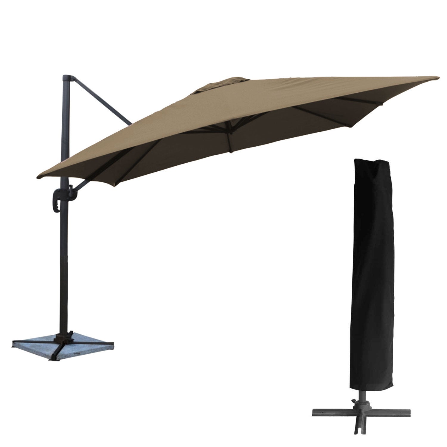 Parasol kwadratowy Offset MOLOKAI 3x3m taupe + pokrowiec