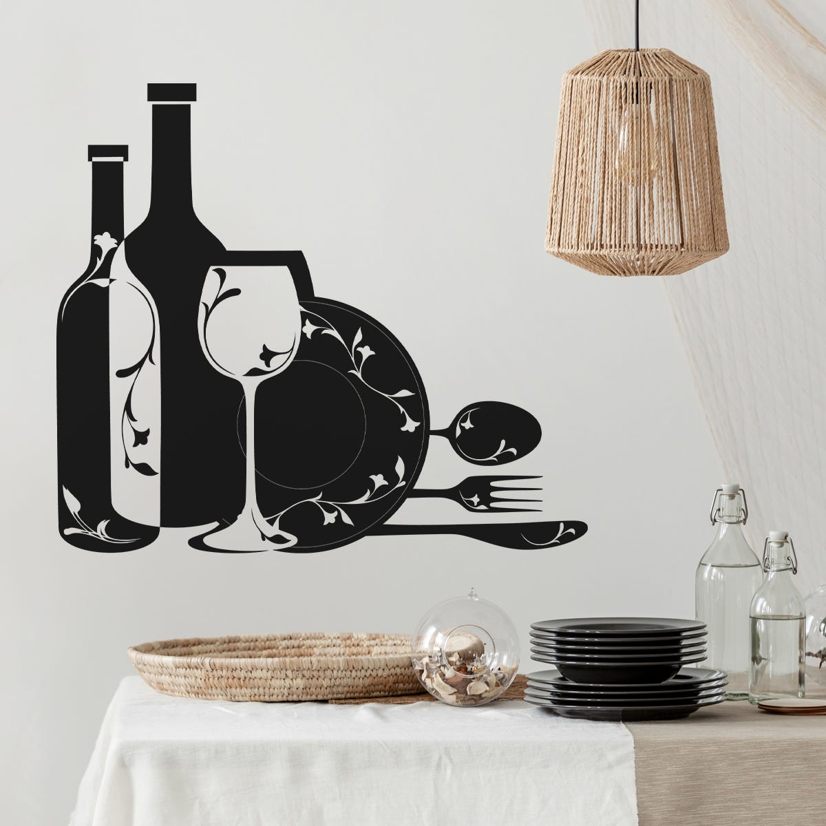 Sticker Mural - Cuisine - Noir - 67x74 cm | Leroy Merlin