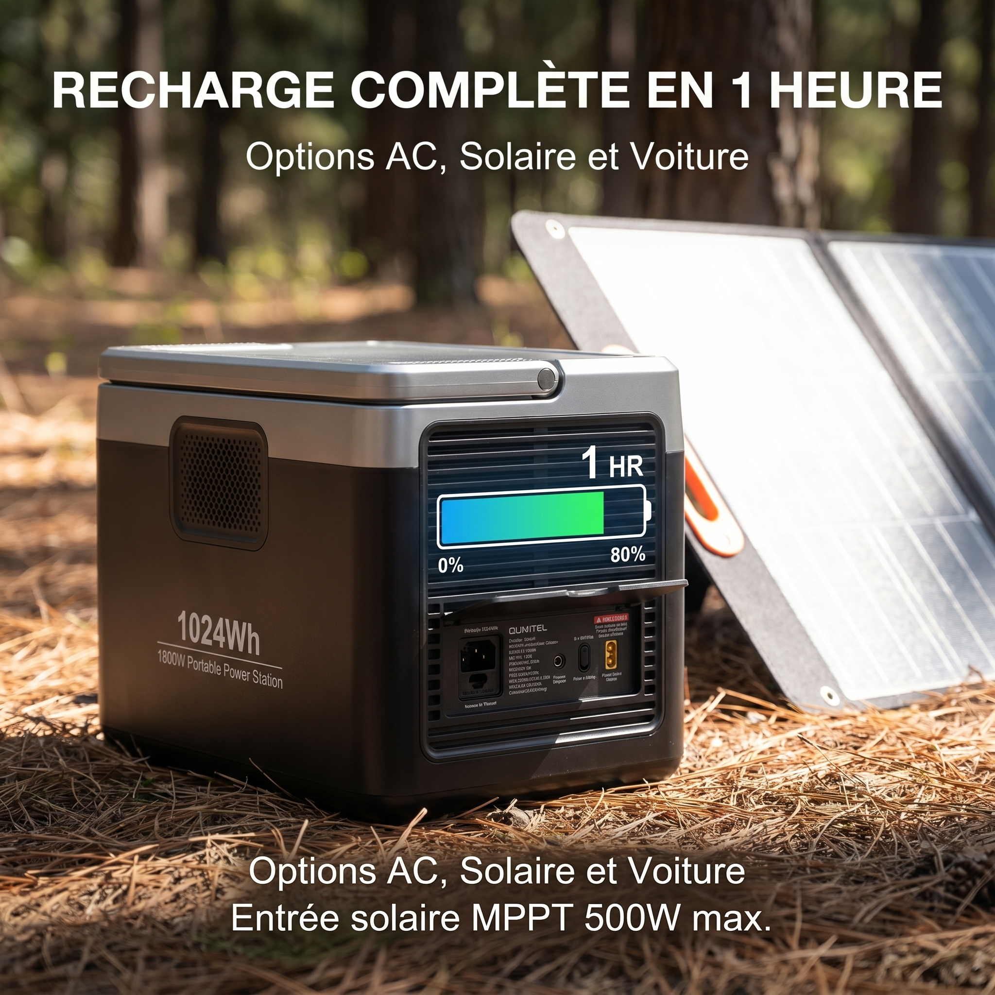 OUKITEL P1000E Plus station électrique portable 1024Wh – 1800W, LiFePO4, usage quotidien maison - 6