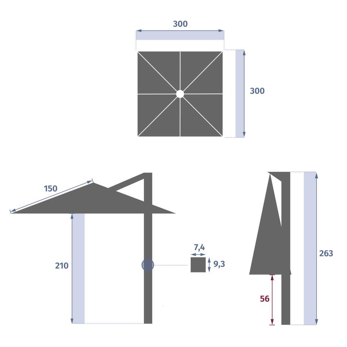 Parasol déporté 