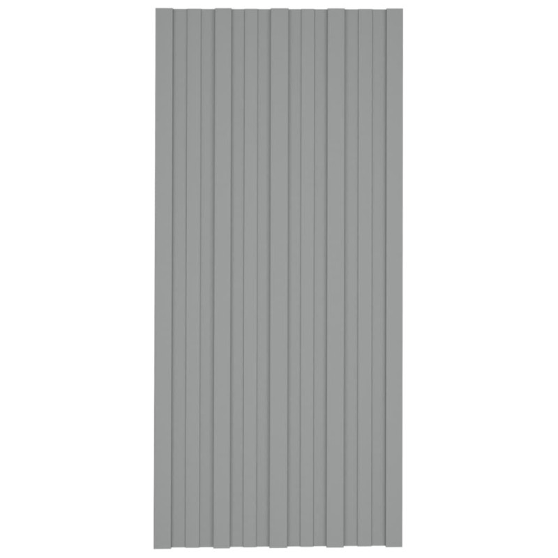 Panneaux de toiture 36 pcs Acier galvanisé Gris 100x45 cm - 2
