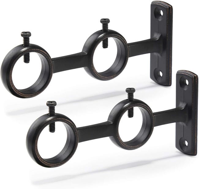 Supports de tringle à rideau double en bois – Durables et élégants Supports de tringle à rideau double en bois – Durables et élégants