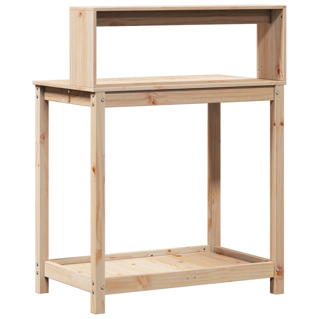 Jardinière | Table de rempotage et étagères 82,5x50x109,5 cm bois massif pin CFW64147 - 7