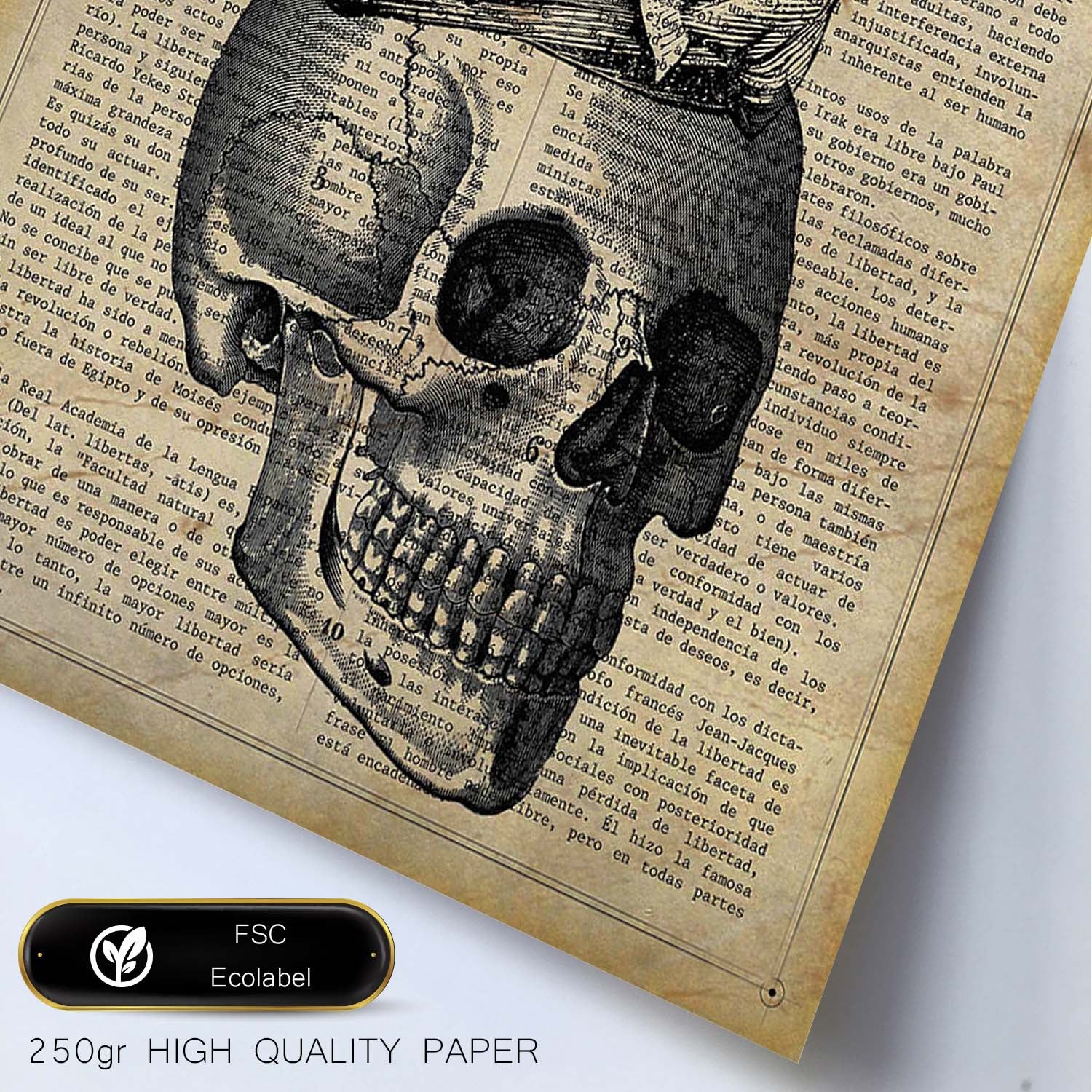 Affiches D'objets Vintage Lamina Votre Visage Me Semble Avec Des Images D'objets Vintage Avec Des Définitions En Espagnol Cadre En Bois Clair A3 - 2