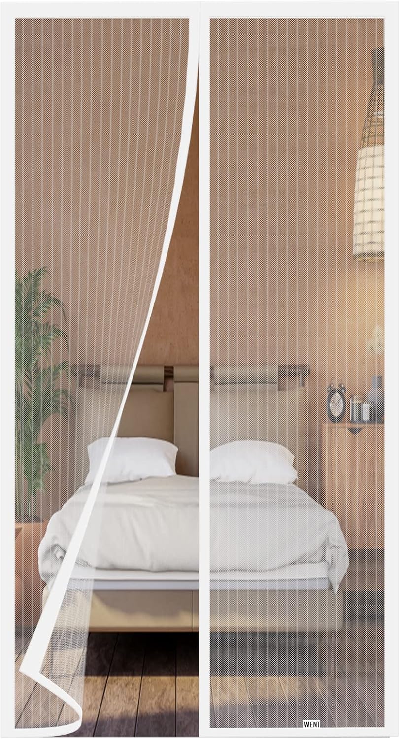 Magnetyczna moskitiera na drzwi balkonowe 120x210 cm, kurtyna przeciw komarom pasująca do wszystkich rozmiarów drzwi balkonowych i drzwi do salonu