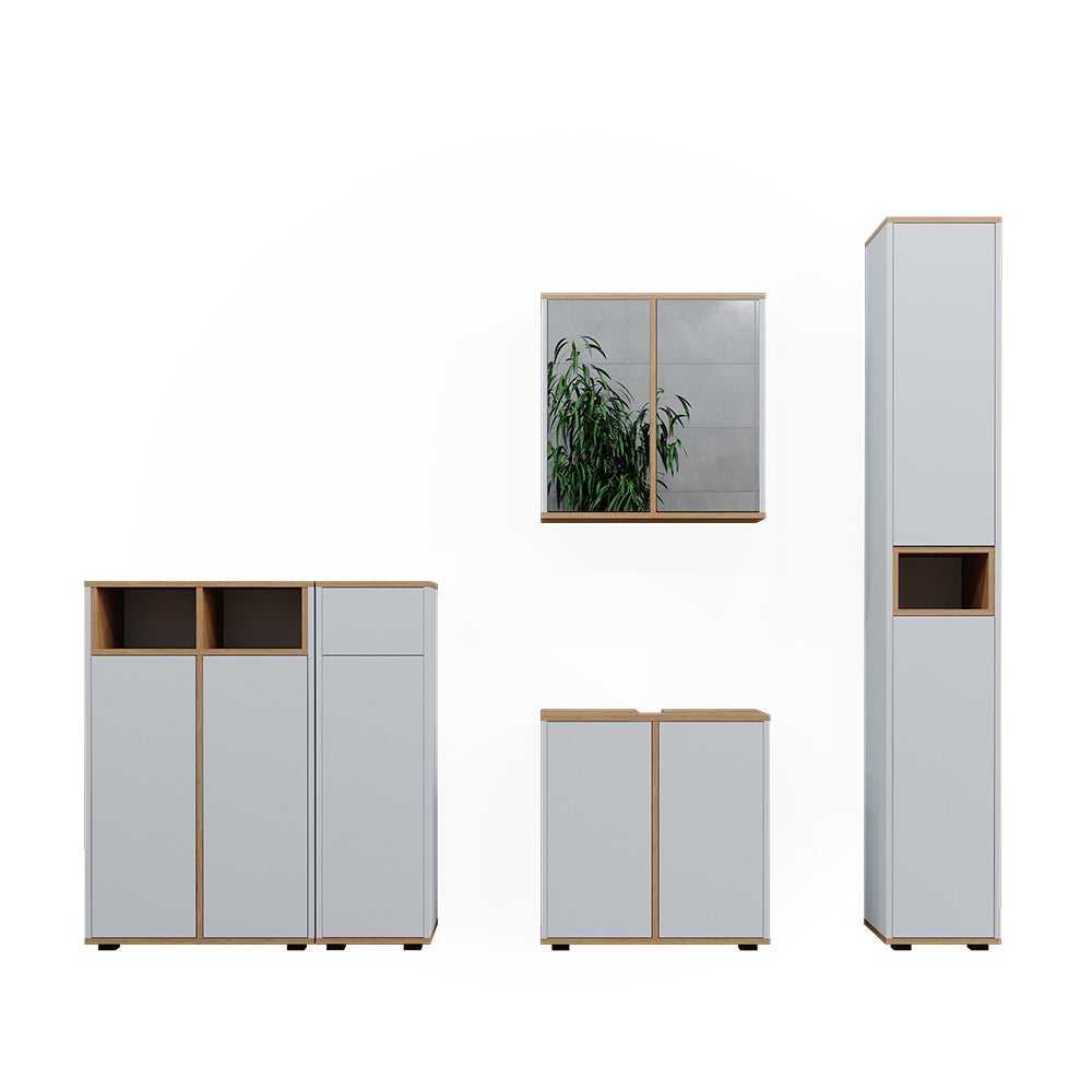 Vicco Zestaw mebli łazienkowych Didi, Biały/Artystyczny, 5 części