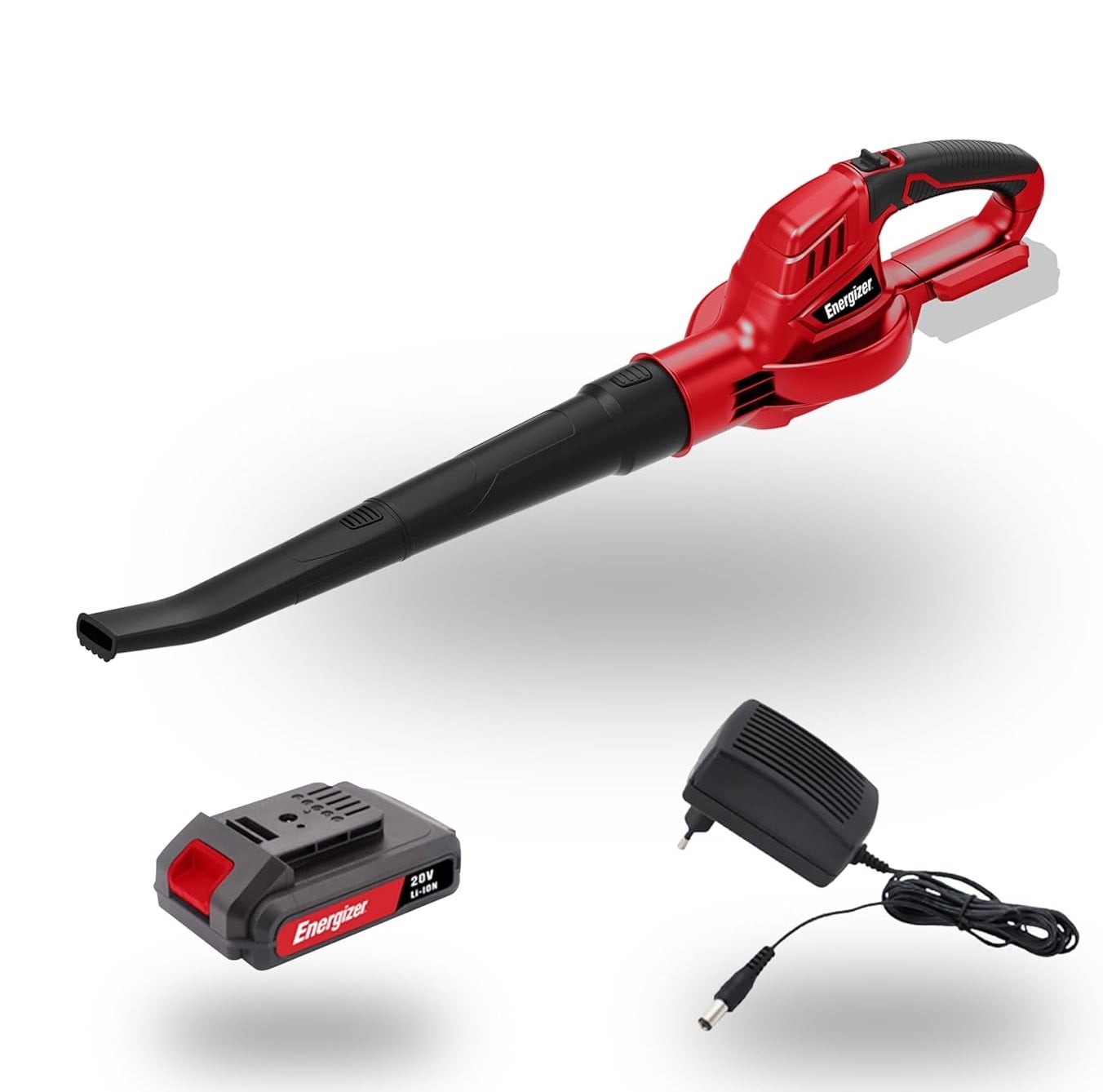Pachet Suflanta frunze pe acumulator Energizer, 20V, 13.000rpm, debit maxim aer 5mc/min, viteza aer max 210km/h, zgomot max 84.7dB