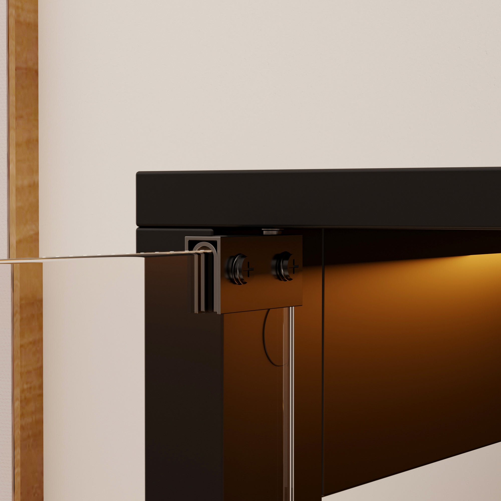 Vitrine Armoire 4 portes avec Lumière Intelligente et Boîtier intelligent, Salon et Chambre, 80x35x165, Noir - 8
