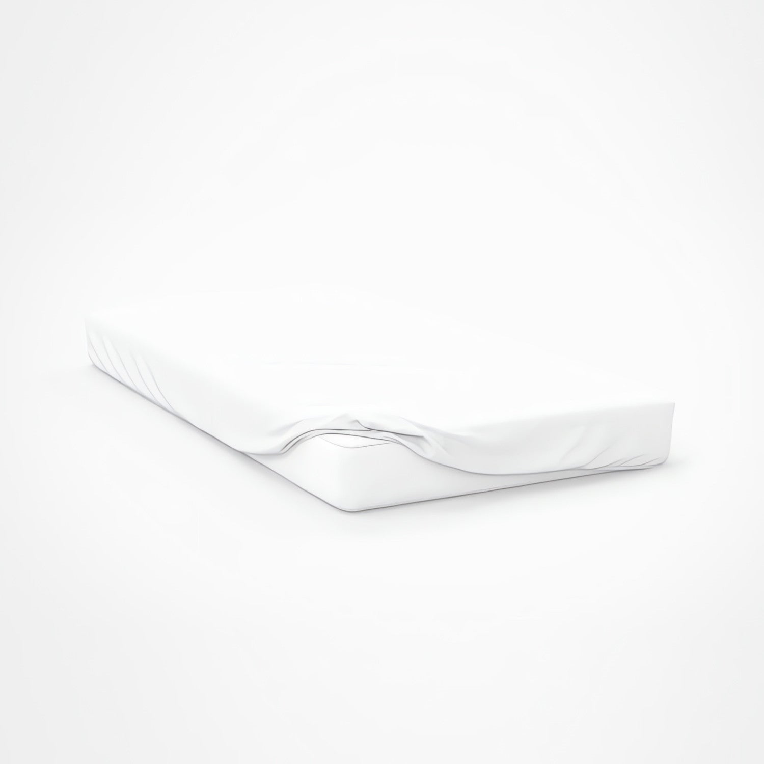 Drap housse en coton 57 fils 140x200 cm UNI blanc, par Soleil d'ocre - 5