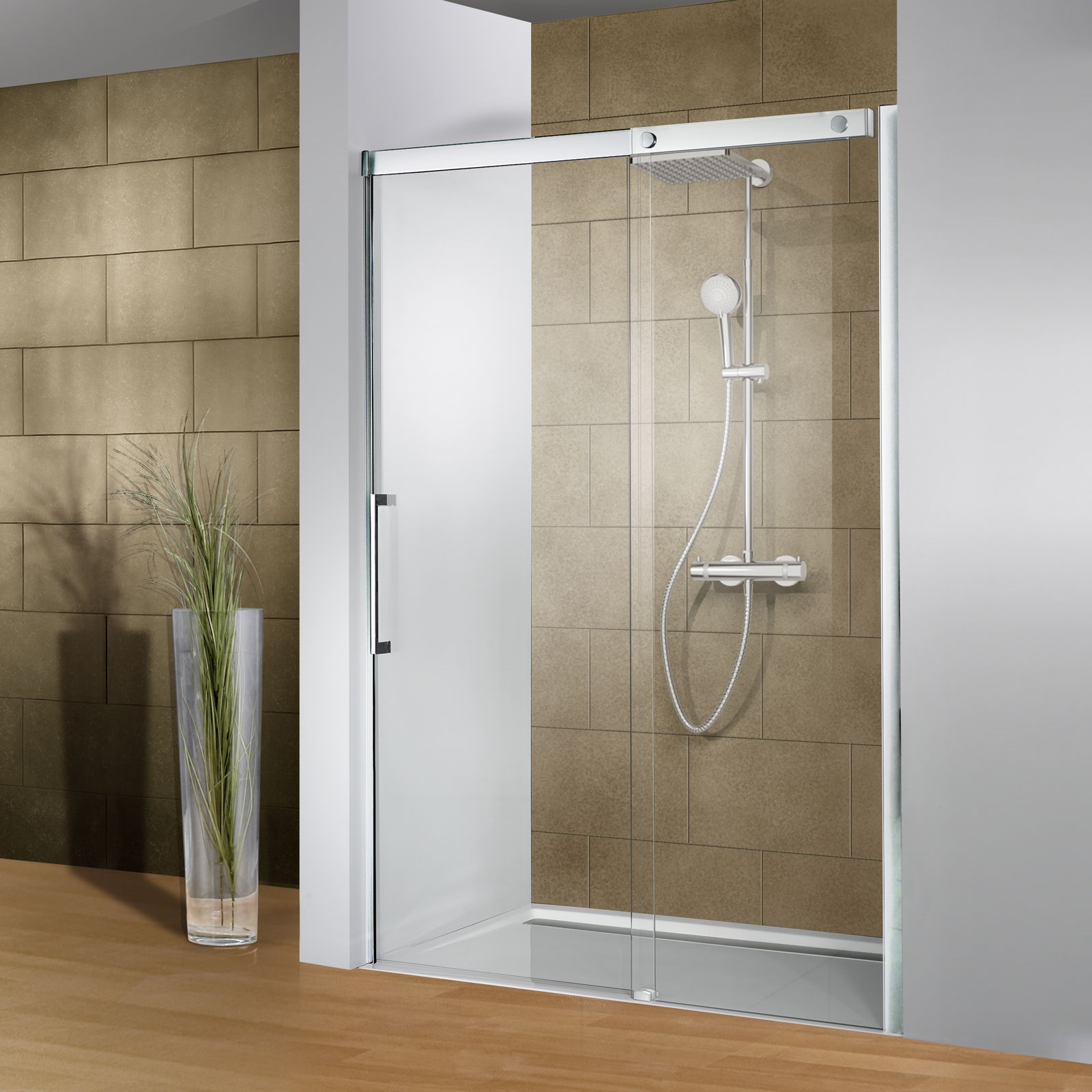 Support roulette pour porte de douche