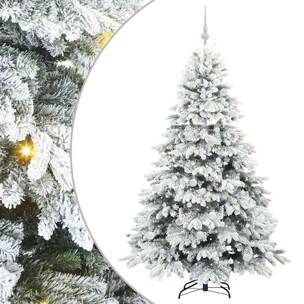 Sztuczna choinka z 300 diodami LED Zielony 180 cm PE i PVC