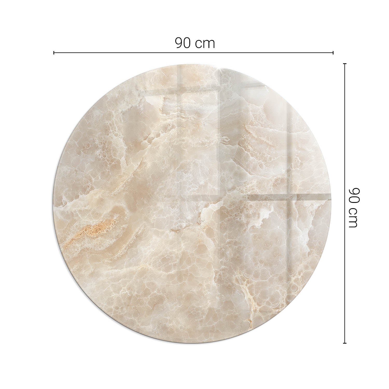 Okragła podkładka na podłogę ze szkła hartowanego - fi 90 cm - Naturalny wzór kamienia - TULUP - 2