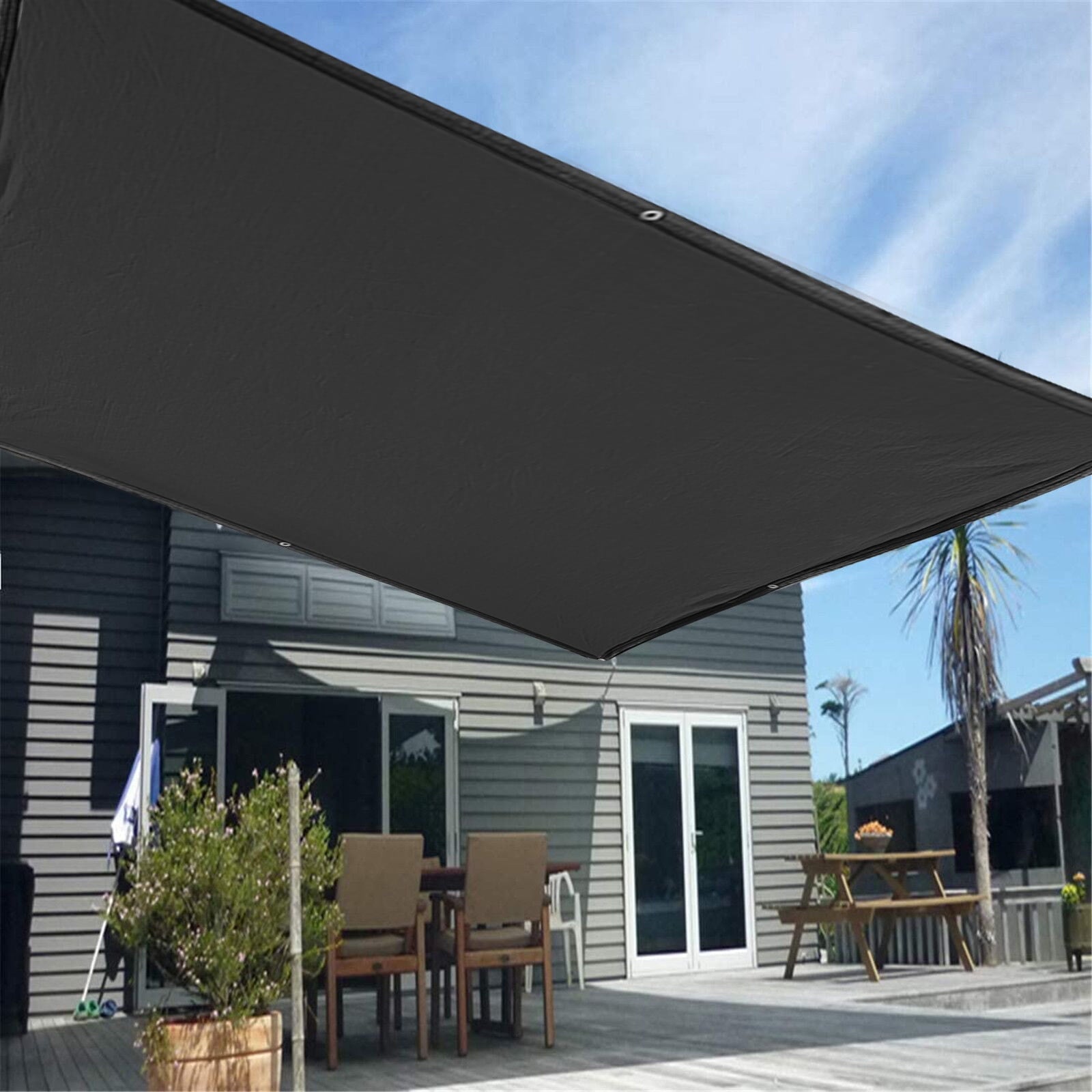 Voile d'ombrage extérieure, protection UV, rectangle, pour patio, jardin, piscine. - 4