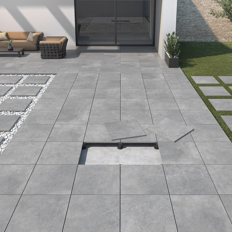 Dalle Sur Plots Portland Perla 60x60x2 Cm Effet Pierre Antidérapant R11 - 5