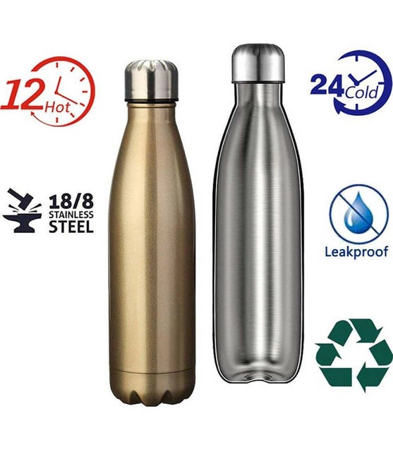 Bottiglia termica in acciaio inox a doppia parete 750 ml colore Giallo | WD Lifestyle Bottiglia termica in acciaio inox a doppia parete 750 ml colore Giallo | WD Lifestyle