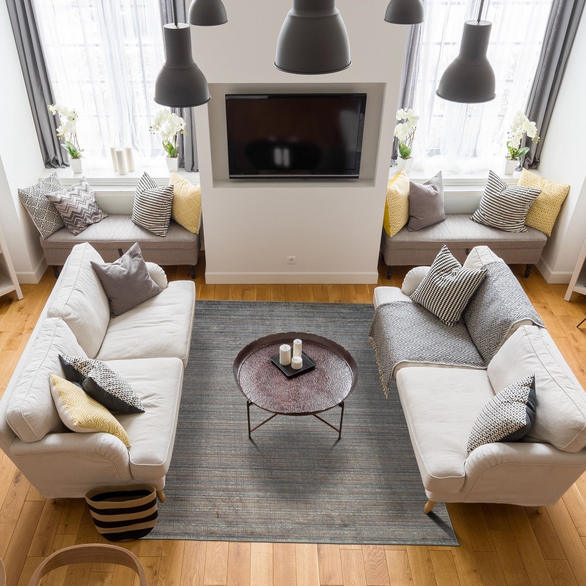 Tappeto astratto moderno grigio multicolore 160x230 - 2