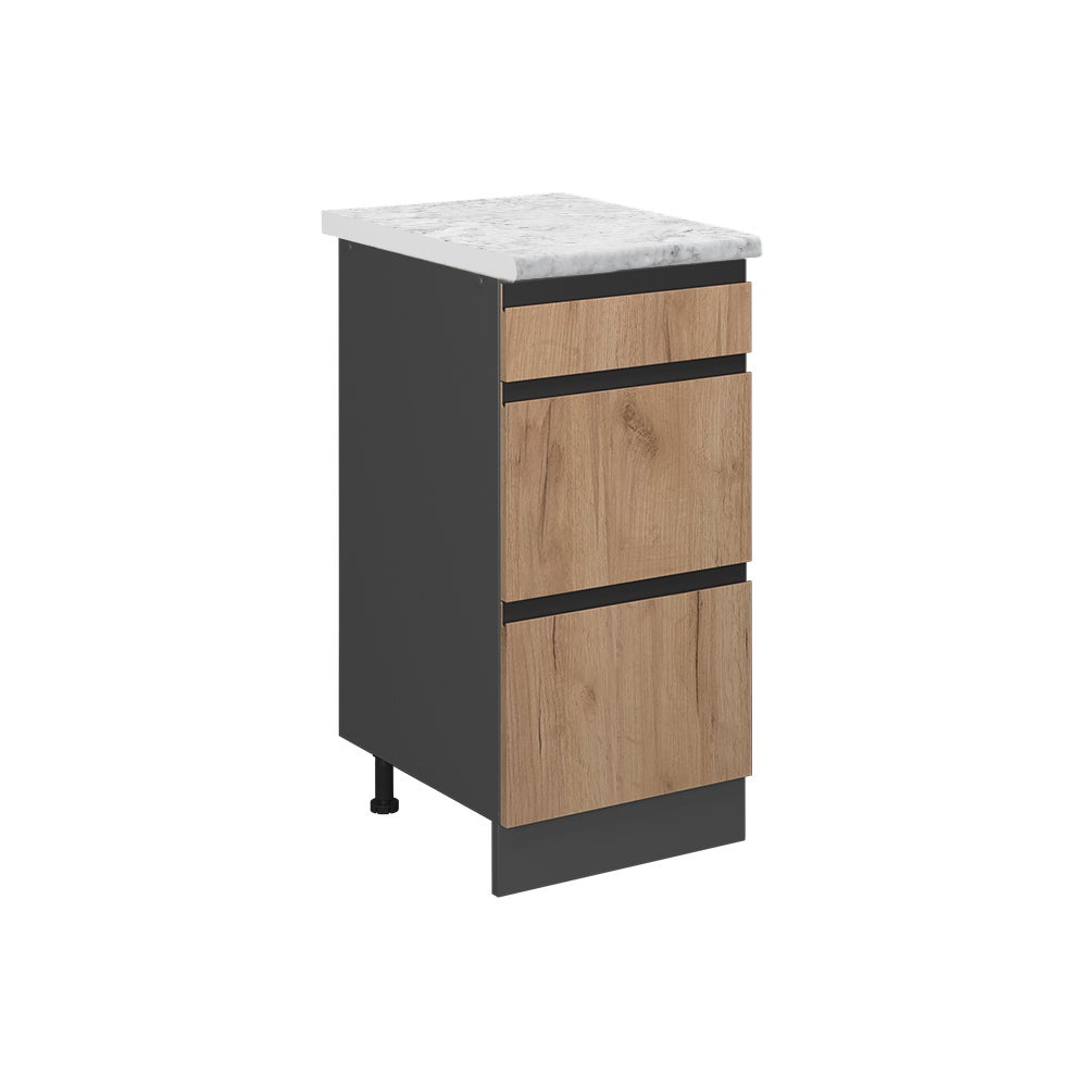 Vicco Szafka dolna do kuchni R-Line, Złoty dąb energetyczny, 40 cm J-Shape BR Marmur