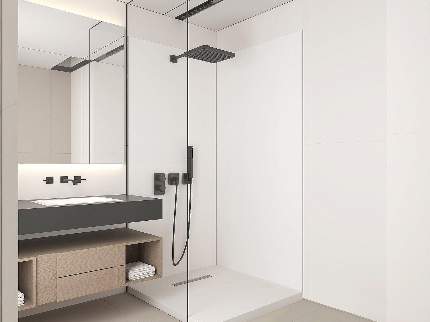 Zestaw 2 łazienkowych paneli ściennych z profilami – 2 × 90 × 210 cm (szer. × wys.) ITZIAR