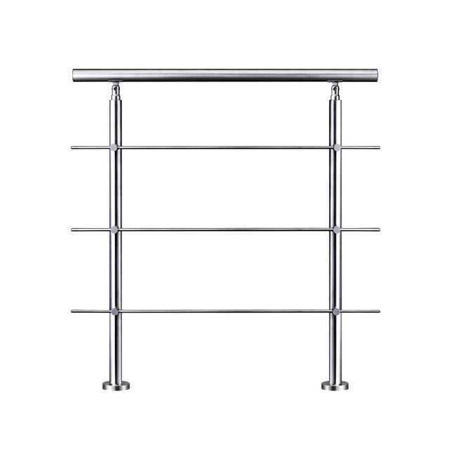 Garde-corps 80cm avec main courante, en acier inoxydable 201, pour intérieur et extérieur, garde-corps avec 3 traverses