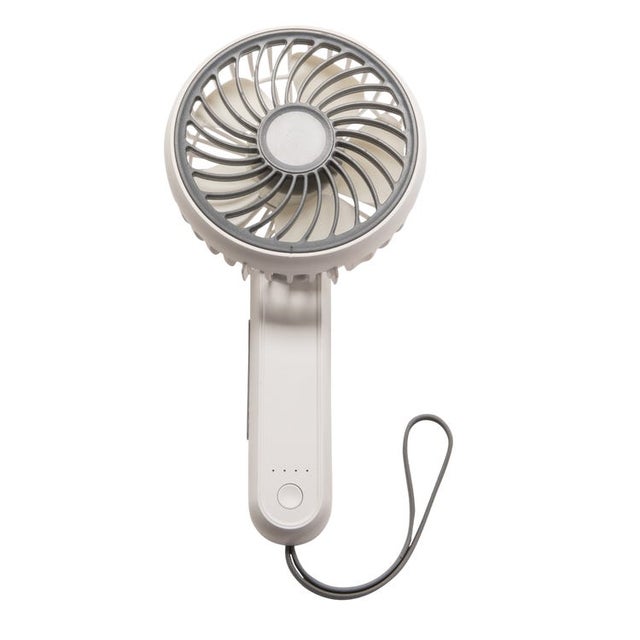 Mini ventilateur portatif, pratique et fonctionnel, blanc et gris, 3 watts, 10,8 cm de diamètre (1 pièce)