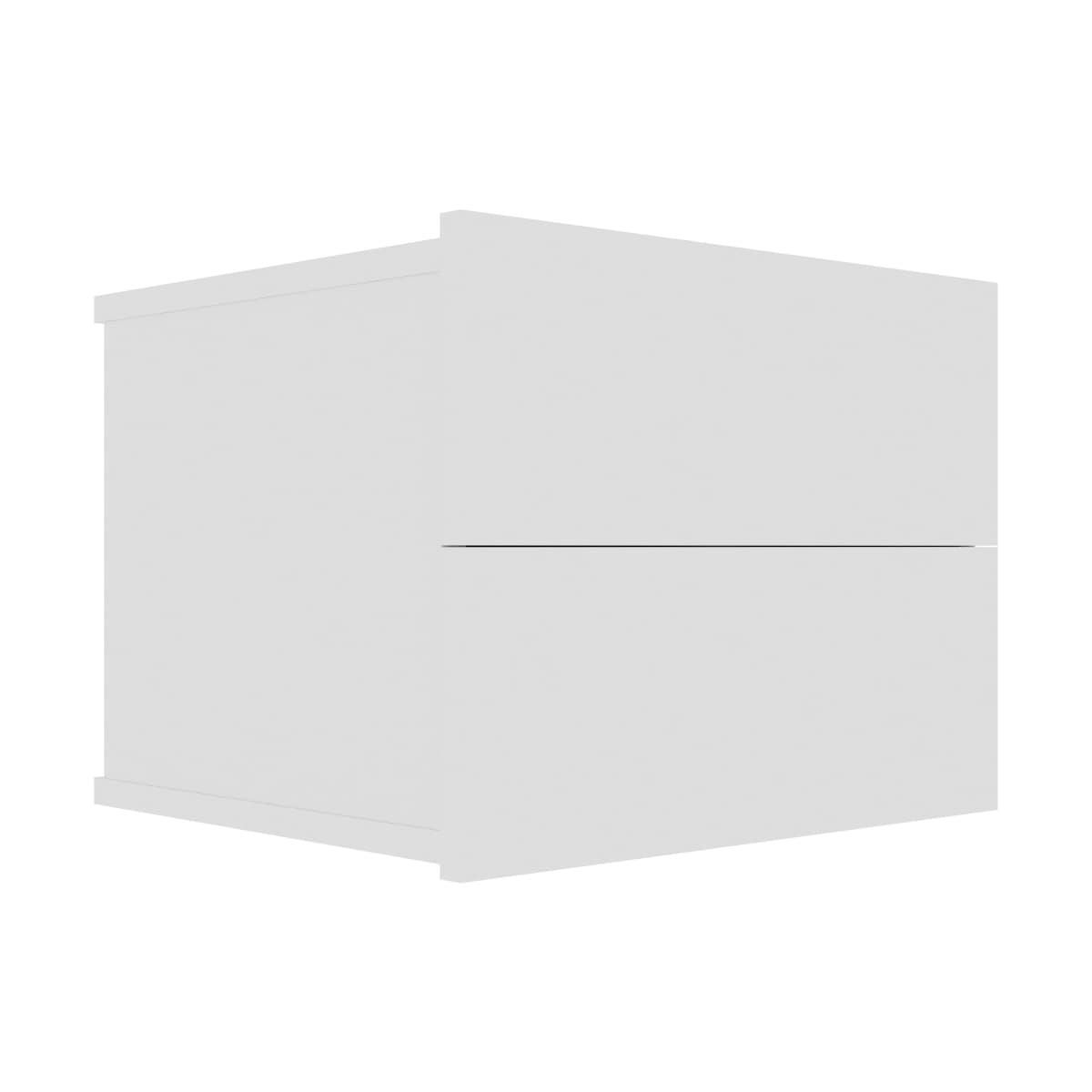 Pack de 2 mesitas de noche Belvi 2 cajones diseño flotante blanco 40x30x30 cm - 4