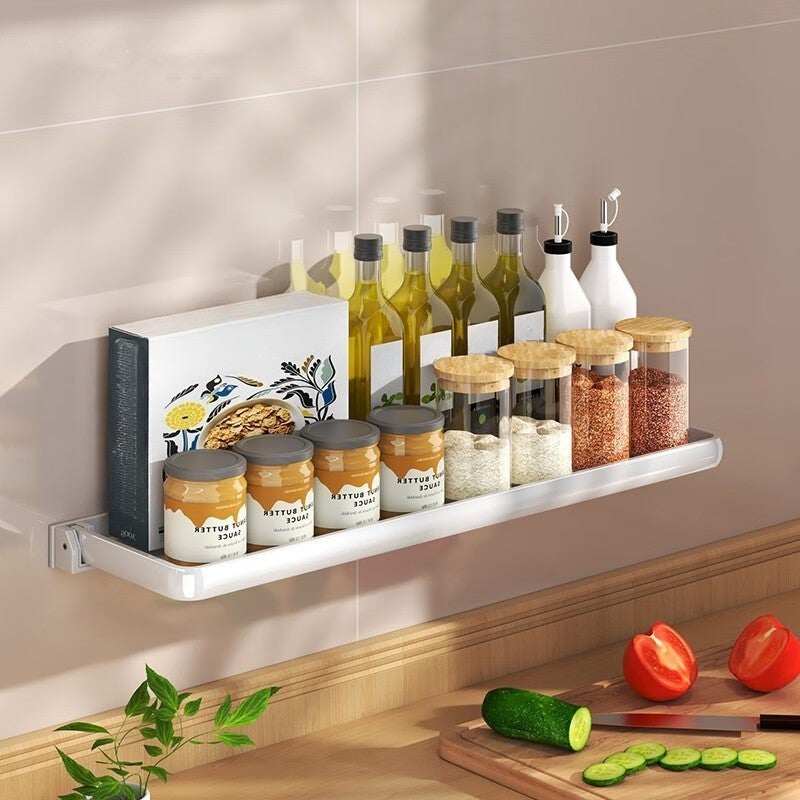 Półka kuchenna, do przechowywania przypraw, składana, 50×12,8×3 cm - Przechowywanie przypraw w kuchni bez wiercenia, wielofunkcyjna