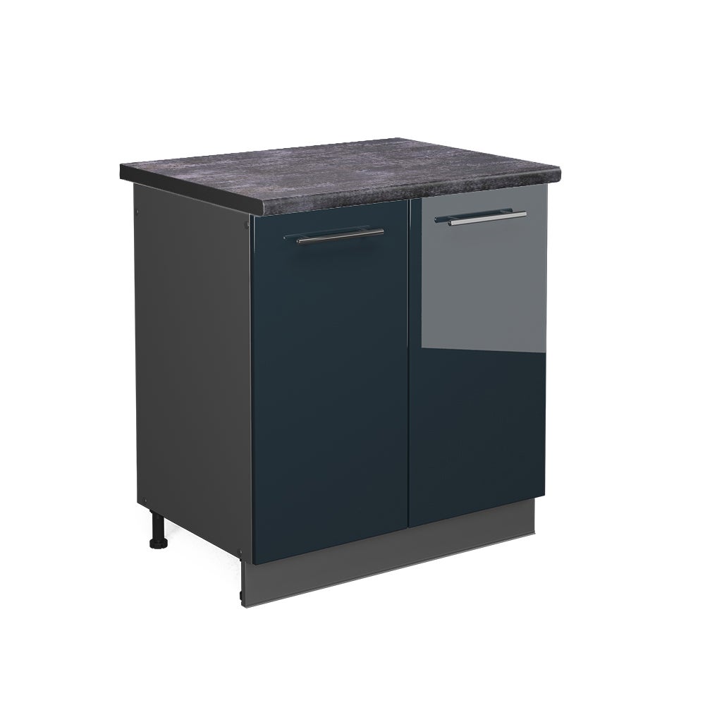 Vicco Szafka pod zlew Fame-Line, Ciemnoniebieski wysoki połysk, 80 cm , BP Antracyt