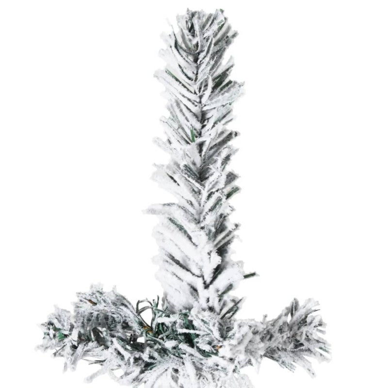Albero Natale Artificiale Sottile a Metà Neve Fioccata 210 cm vidaXL - 4