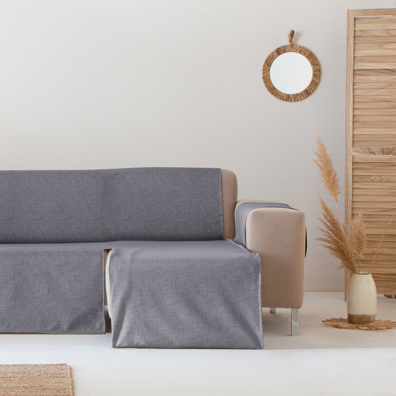 Funda Sofa Funda Protectora Para Sofá Chaise Longue En L - Tela