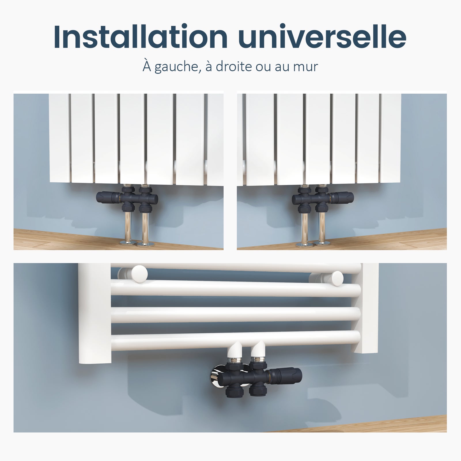 Robinet de Radiateur EMKE Robinet Thermostatique pour Radiateur avec Contrôleur de Température (Anthracite) - 7