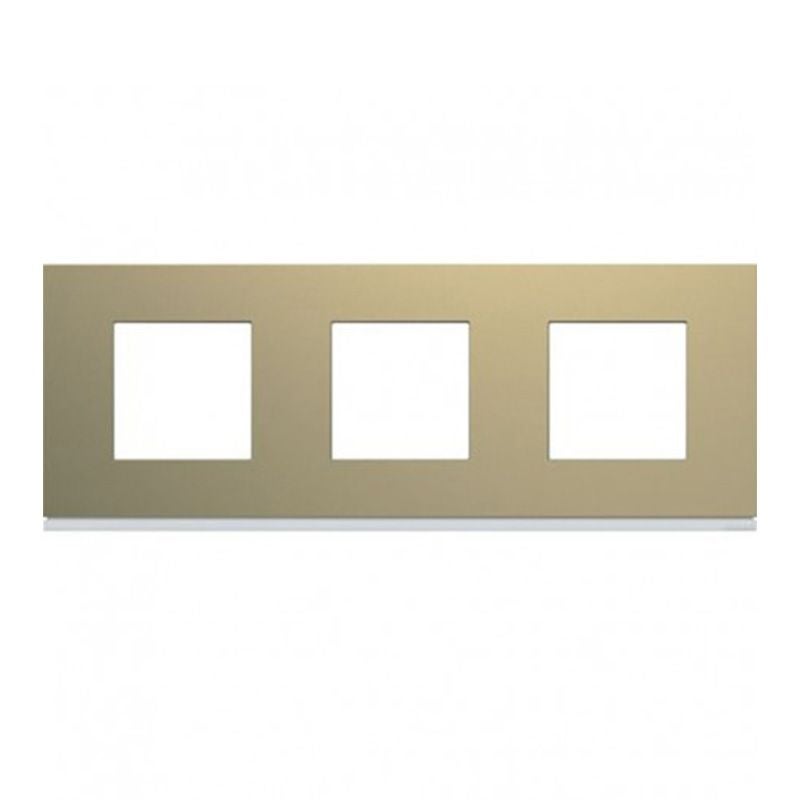 Systo Plaque Triple Horizontale Entraxe 71 3x2 Modules Blanc AntiBactérien (WS403H