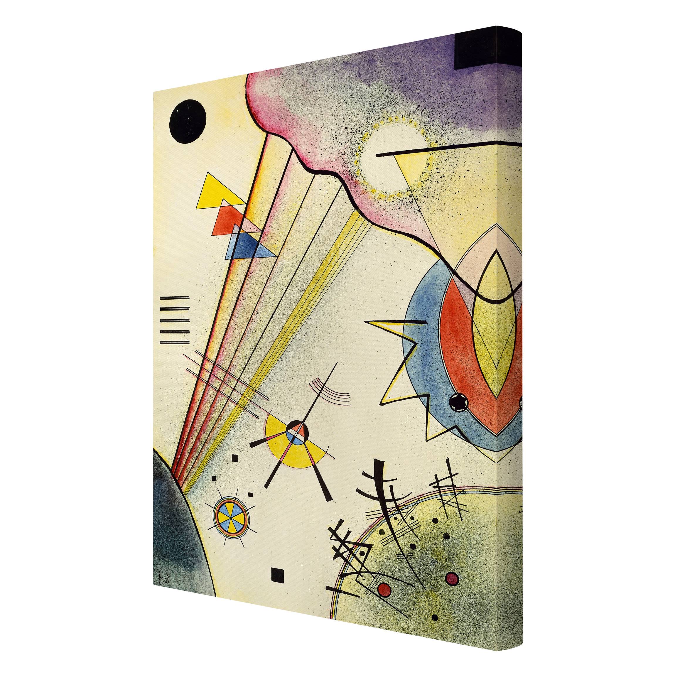 Impression sur toile tableau sur toile châssis multicolore Wassily Kandinsky abstrait peinture 89 chambre à coucher salon couloir 60 x 90 cm - 6