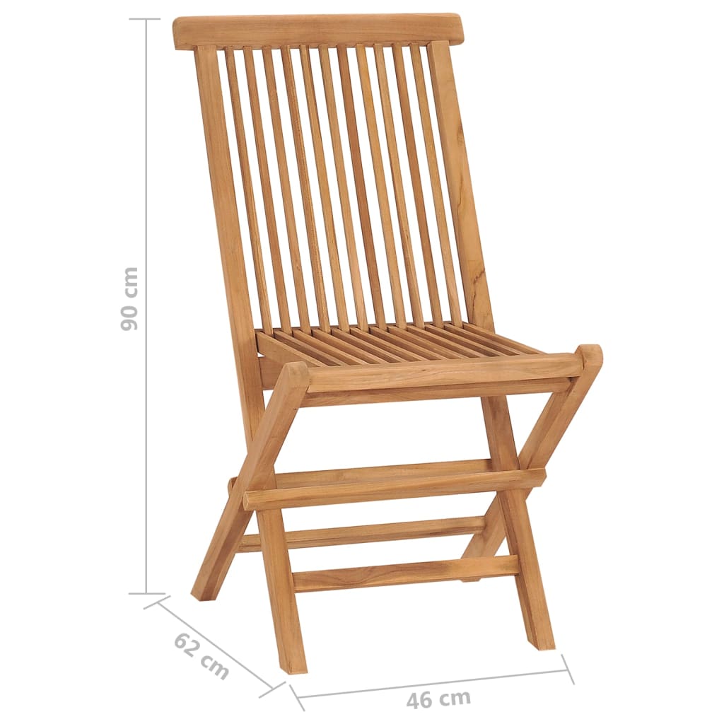 Chaises de jardin pliables lot de 4 Bois de teck massif - 9