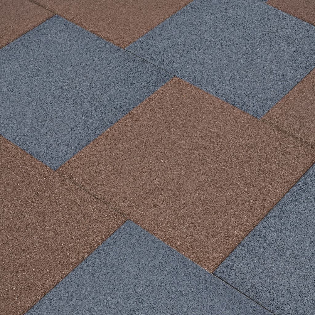 Losetas de goma protección de caídas 6 unidades gris 50x50x3cm v8884 unico / gris
