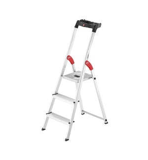 Scala Pieghevole A Gradini Antiscivolo In Acciaio - 2, 3 O 4 Gradini, Portata 150 Kg, EN14183, Salvaspazio Per Casa E Ufficio