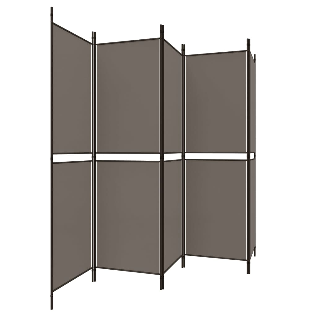 Cloison de séparation 5 panneaux en tissu gris anthracite 250x200 cm - COMFORTXL - 4