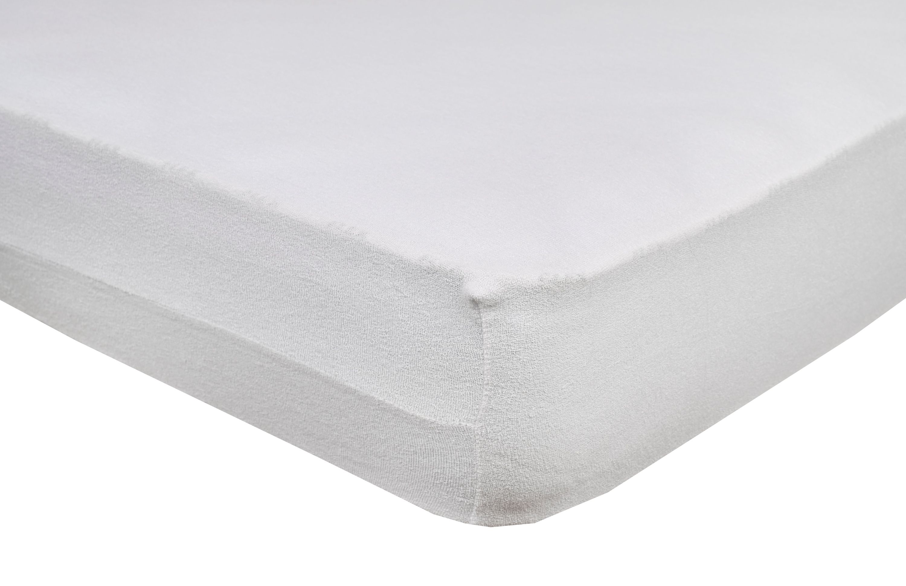 Housse de matelas en bouclette élastique en coton blanc pour lit de 150 cm - 5